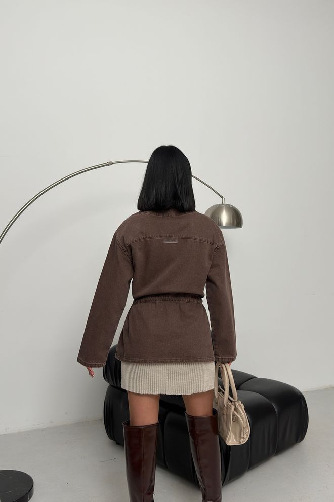 XLove Brown Casual Elegant Vintage Preppy Retro Jacket Wholesale Clothing 1