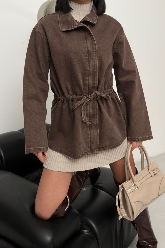 XLove Brown Casual Elegant Vintage Preppy Retro Jacket Wholesale Clothing Spring