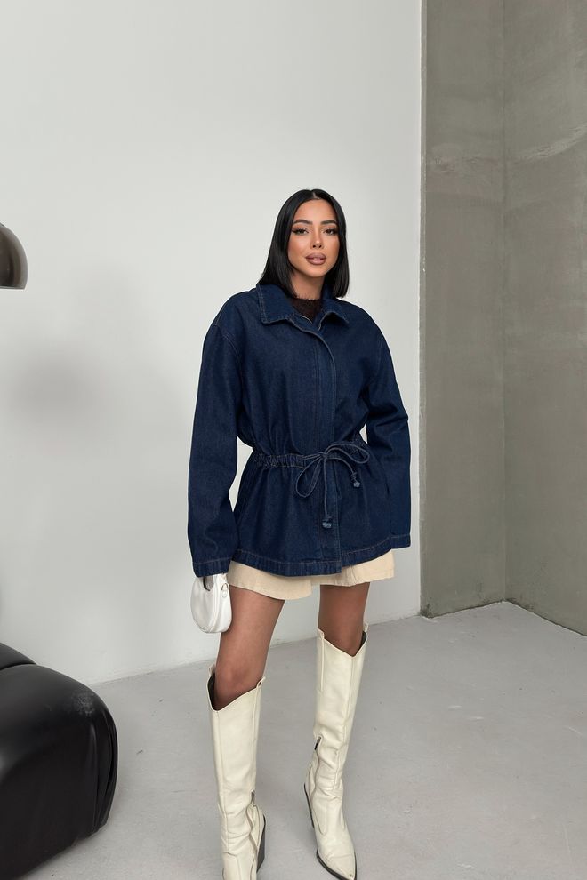 XLove Blue Casual Overshirt Jacket With Zip Up Closure Wholesale Clothing Lounge