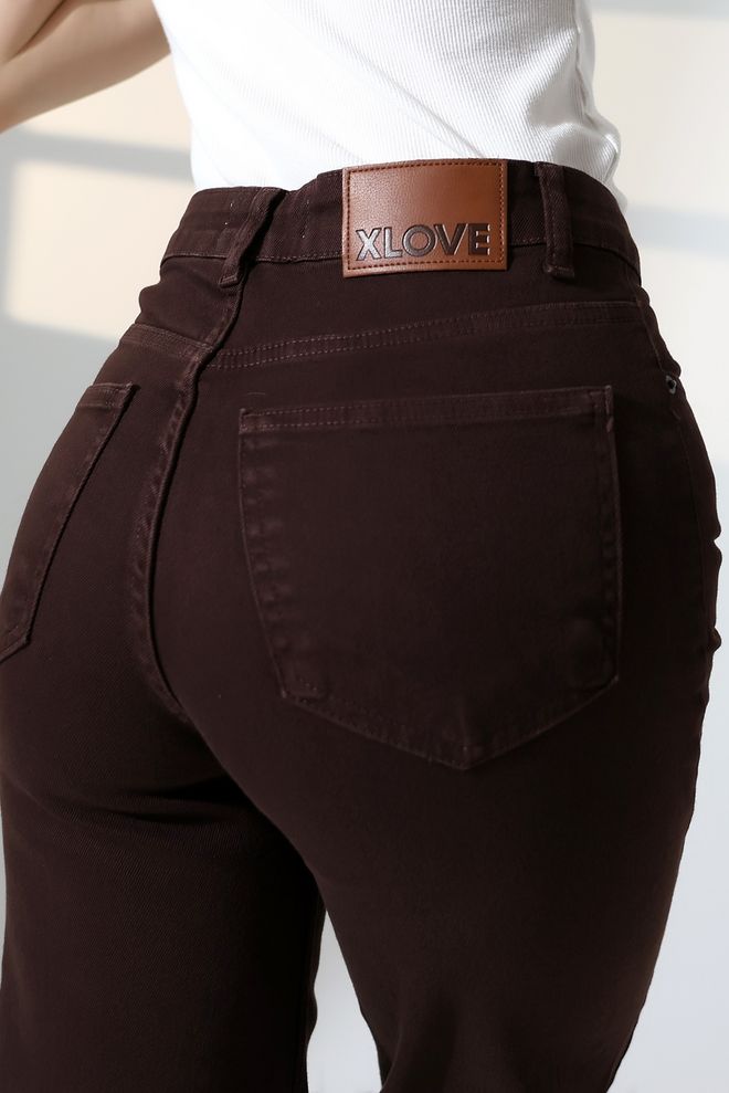 XLove Brown Palazzo Pants High Waist Wide Leg Wholesale Clothing 1