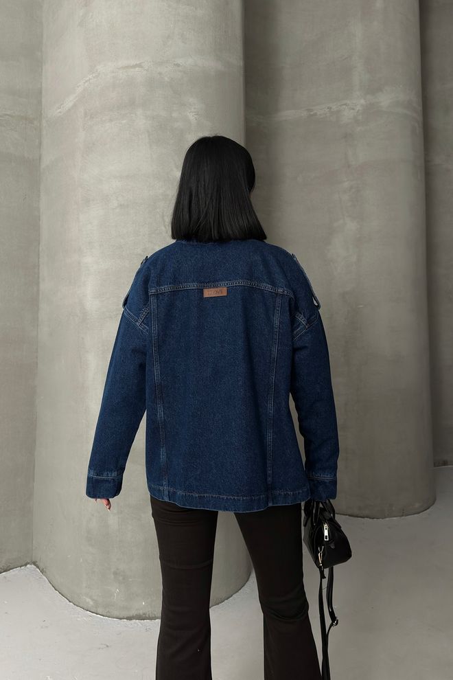 XLove Blue Oversized Fit Casual Jacket Wholesale Clothing 1