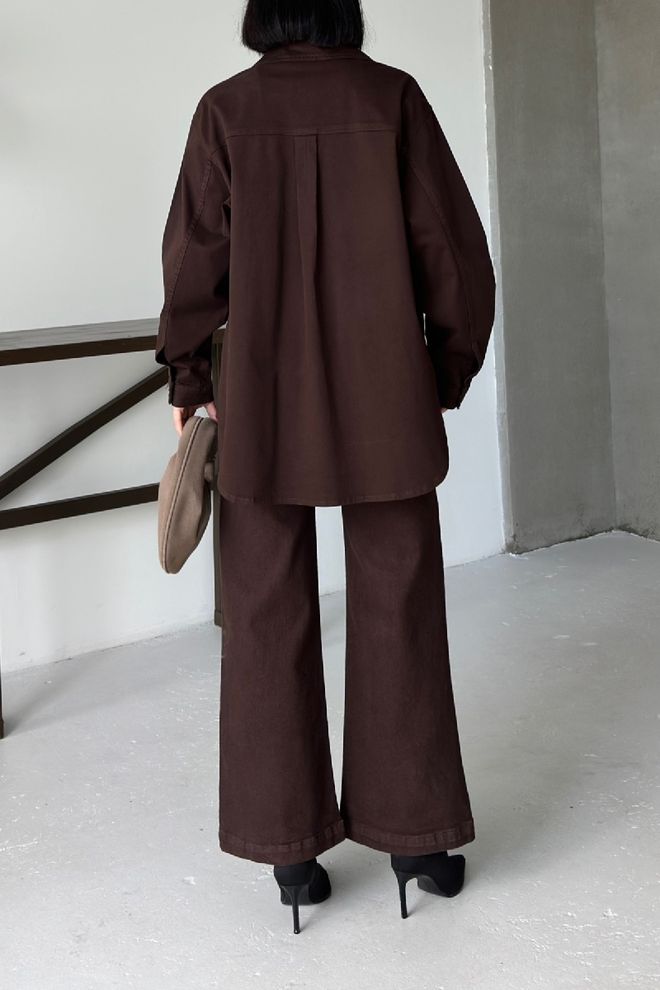 XLove Brązowe Eleganckie Jeansy Bootcut Z Rozkloszowaną Nogawką Hurtowa sprzedaż odzieży 1