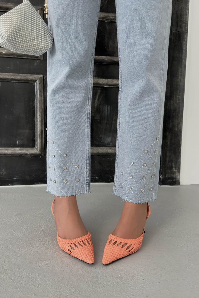 XLove Jeans Mom Blu Vita Alta Taglio Corto Gamba Dritta Abbigliamento all'ingrosso 5