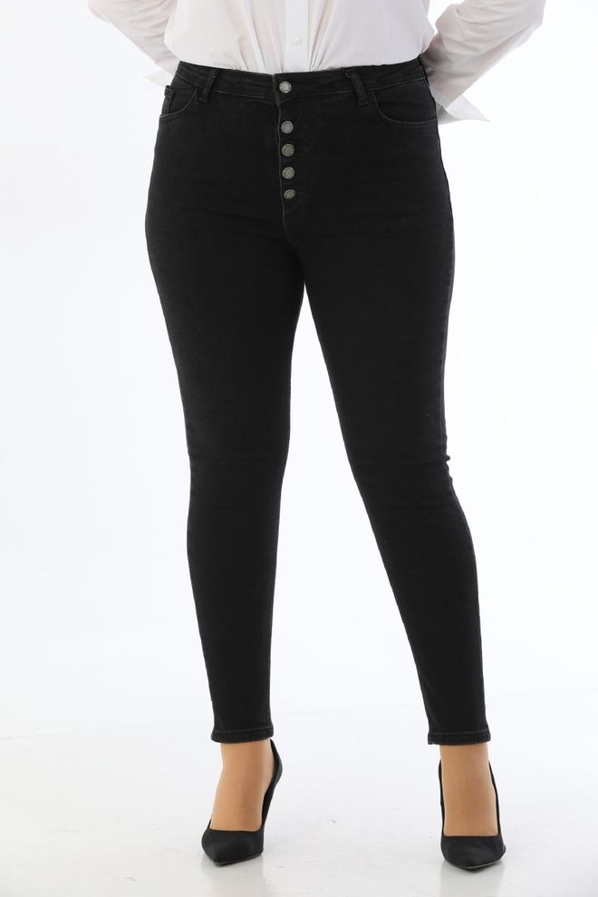 XLove Zwarte Grote Maten Casual Elegante Mom Jeans Hoge Taille Groothandel Kleding 1