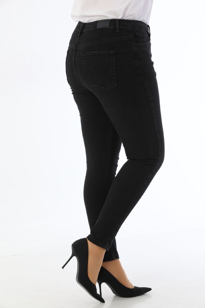 XLove Zwarte Grote Maten Casual Elegante Mom Jeans Hoge Taille Groothandel Kleding Werk
