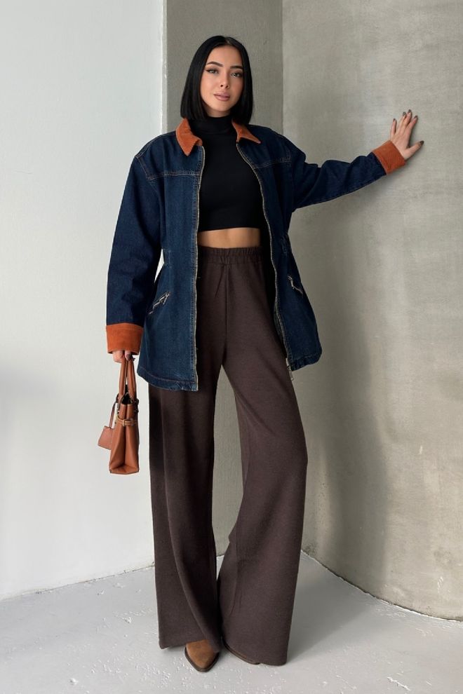 XLove Modrá Bunda Tričko Veľkoobchod s oblečením Skromný