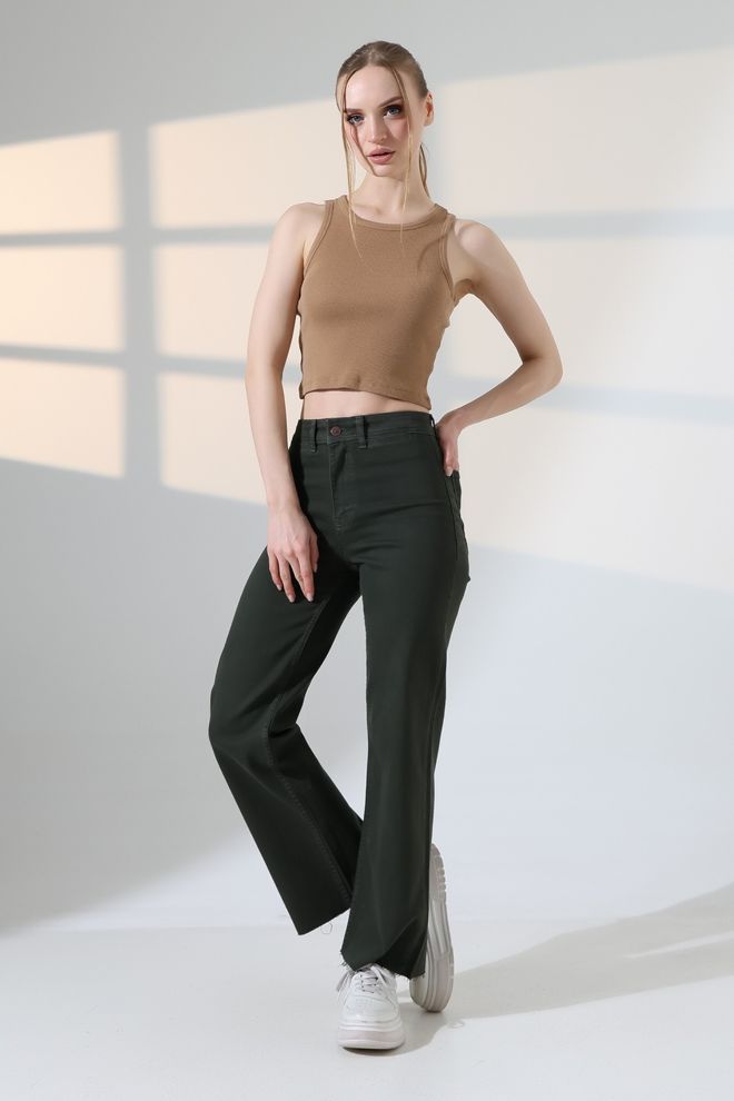 XLove Czarne Spodnie Mama Z Wysokim Stanem I Guzikami Casual Streetwear Eleganckie Hurtowa sprzedaż odzieży Casual