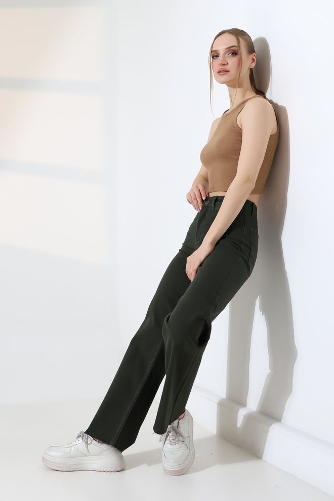 XLove Black Mom Pants High Waist Buttoned Casual Streetwear Wholesale Clothing 5