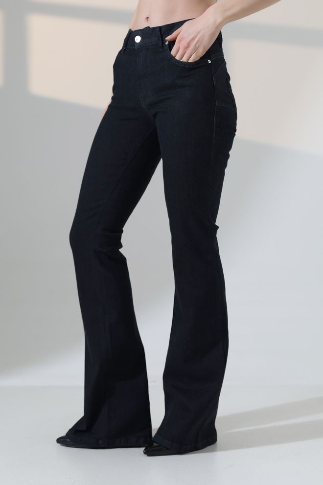 XLove Čierne Bootcut Nohavice S Rozšírenými Nohavicami – Vysoký Pás Dlhé Veľkoobchod s oblečením 1