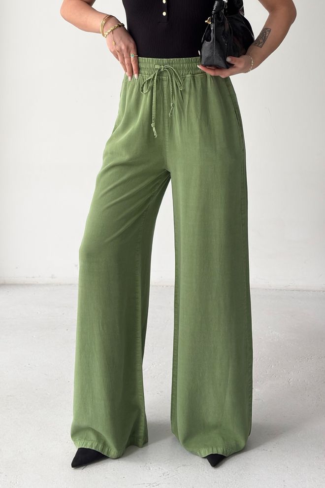 XLove Green Casual Elegant Palazzo Pants Wholesale Clothing 5