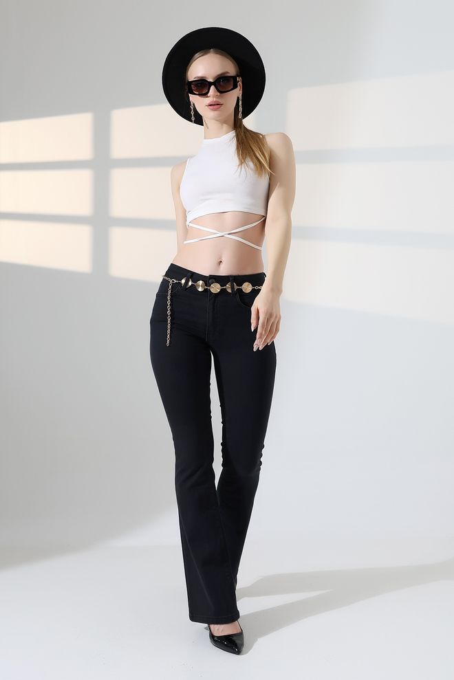 XLove Black Bootcut Flare Leg Pants Wholesale Clothing Work