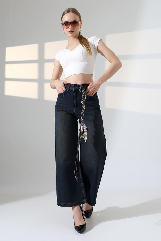 XLove Calças Palazzo Azuis Roupas por atacado Primavera