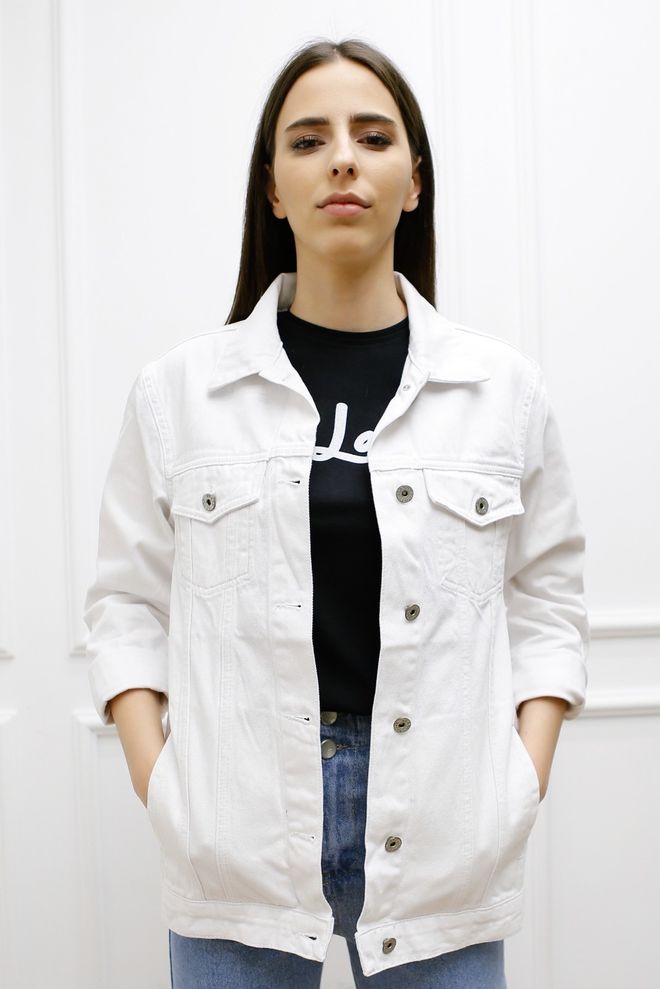 XLove Jeansjacke Weiß Großhandelskleidung 0