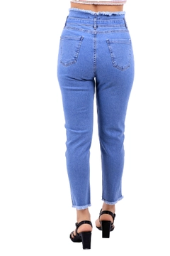 A wholesale clothing model wears 37427 - Jeans - Light Blue, Turkish wholesale Jeans of XLove