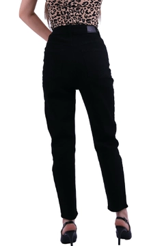 A wholesale clothing model wears 37510 - Jeans - Black, Turkish wholesale Jeans of XLove