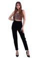 Een kledingmodel uit de groothandel draagt 37510-jeans-black, Turkse groothandel  van 