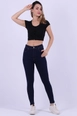 A wholesale clothing model wears 40274-jeans-dark-navy-blue, Turkish wholesale  of 