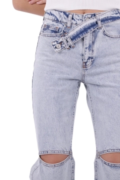 Veleprodajni model oblačil nosi XLO10043 - Jeans - Ice Blue, turška veleprodaja Kavbojke od XLove