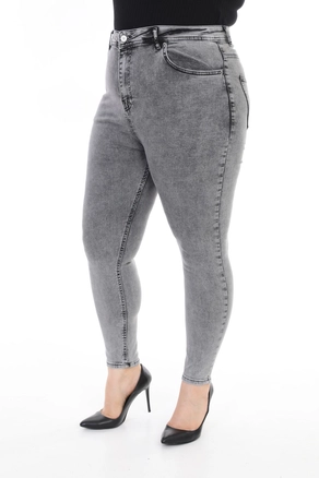 A model wears XLO10014 - Jeans - Gray, wholesale undefined of XLove to display at Lonca
