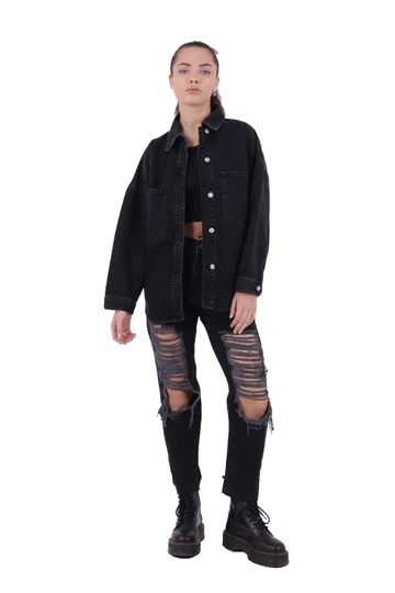 Oversized denim shop jacket wholesale