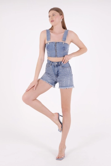 Black Button Up High Waist Denim Shorts - Buy Fashion Wholesale in The UK