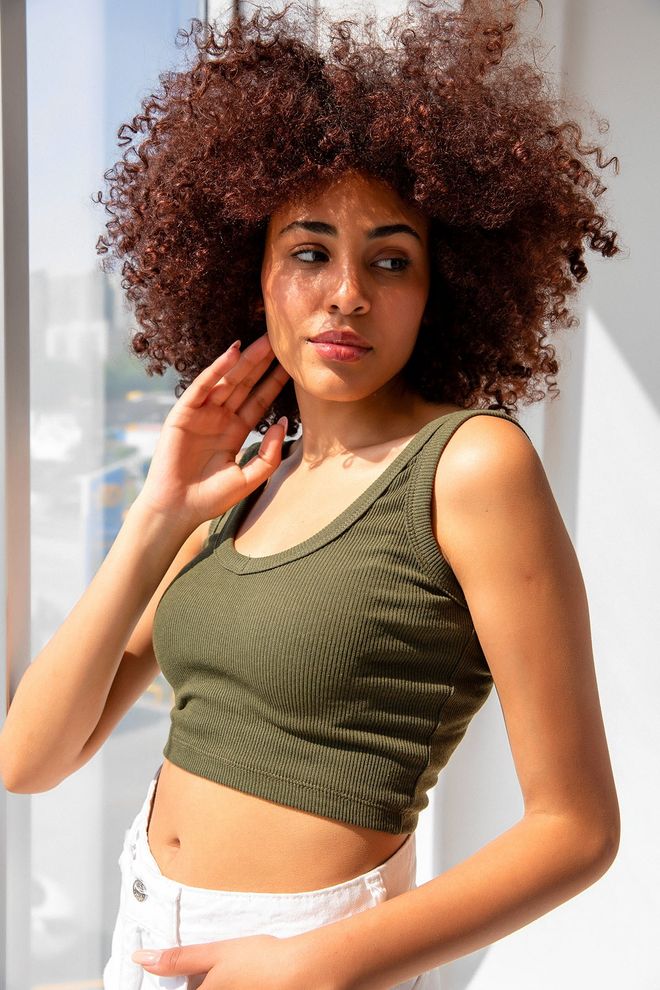 la & vetta Blusa Corta Con Tirantes Y Cordones Ropa al por mayor Casual
