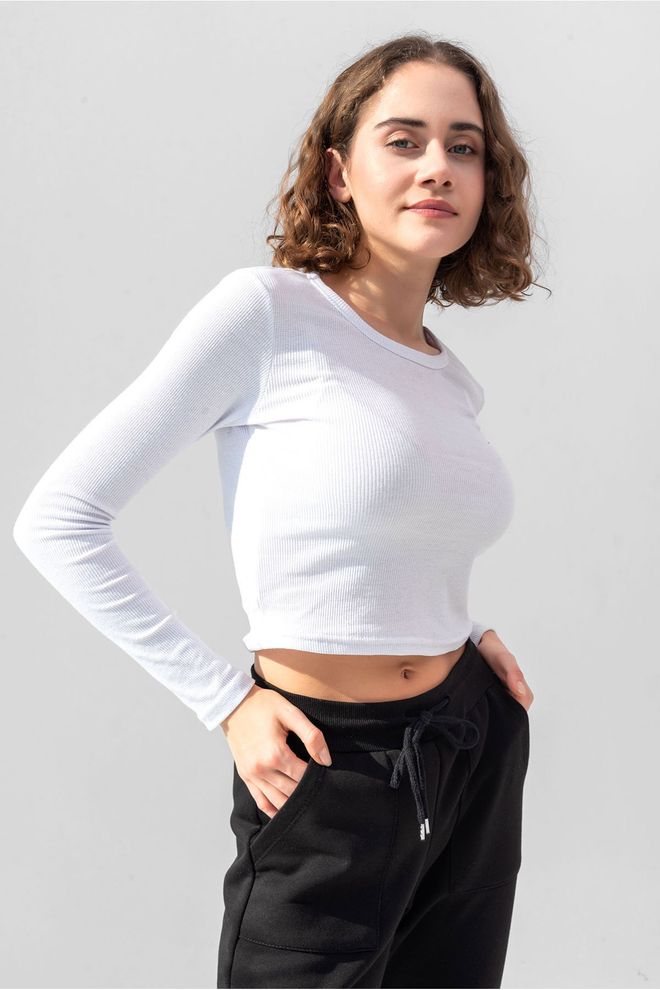 la & vetta Blusa De Pana De Manga Larga Camiseta Corta De Punto Ropa al por mayor Casual