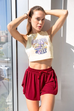 A wholesale clothing model wears lav10065-tights-sports-shorts, Turkish wholesale Shorts of la & vetta