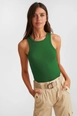 A wholesale clothing model wears lav10098-ribbed-halter-neck-knitted-undershirt, Turkish wholesale  of 