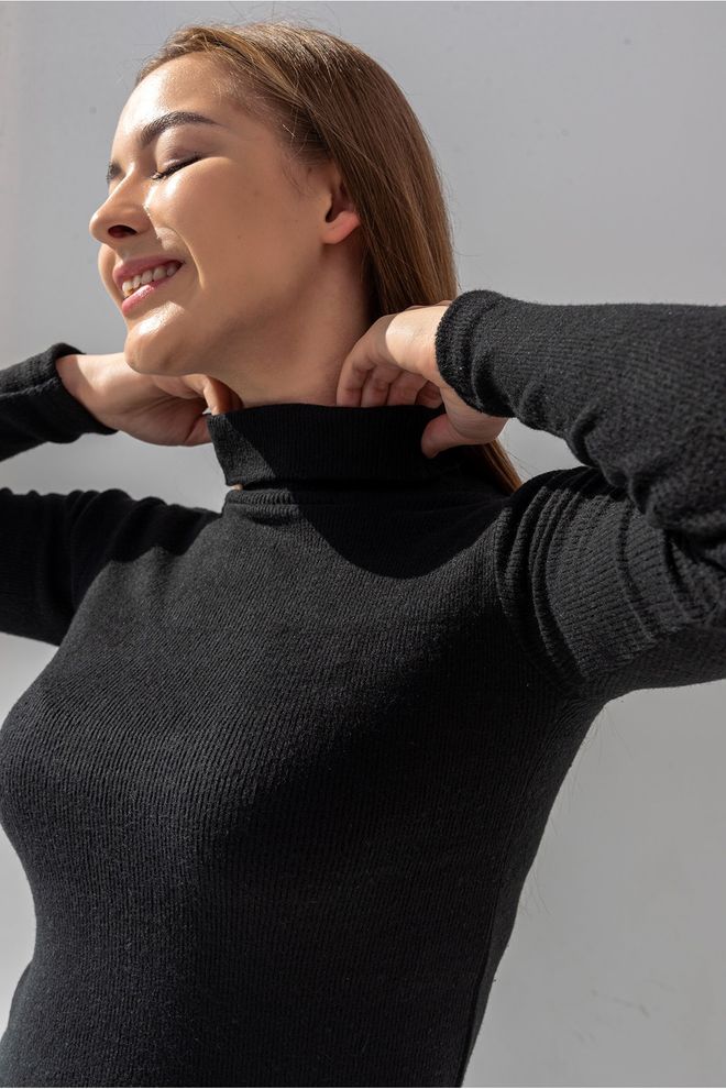 la & vetta Gerippter Pullover Mit Rollkragen Und Rollkragenpullover Großhandelskleidung Lässig
