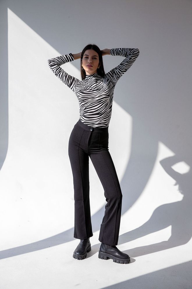 la & vetta High Waist Slim Leg Trousers Wholesale Clothing 4