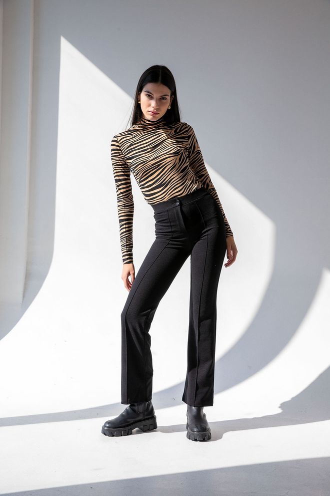 la & vetta High Waist Slim Leg Trousers Wholesale Clothing Lycra