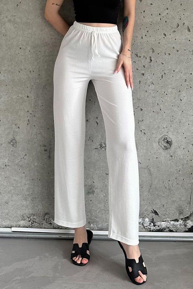 la & vetta Calças De Cintura Alta Em Tecido Bürümcük Roupas por atacado Casual