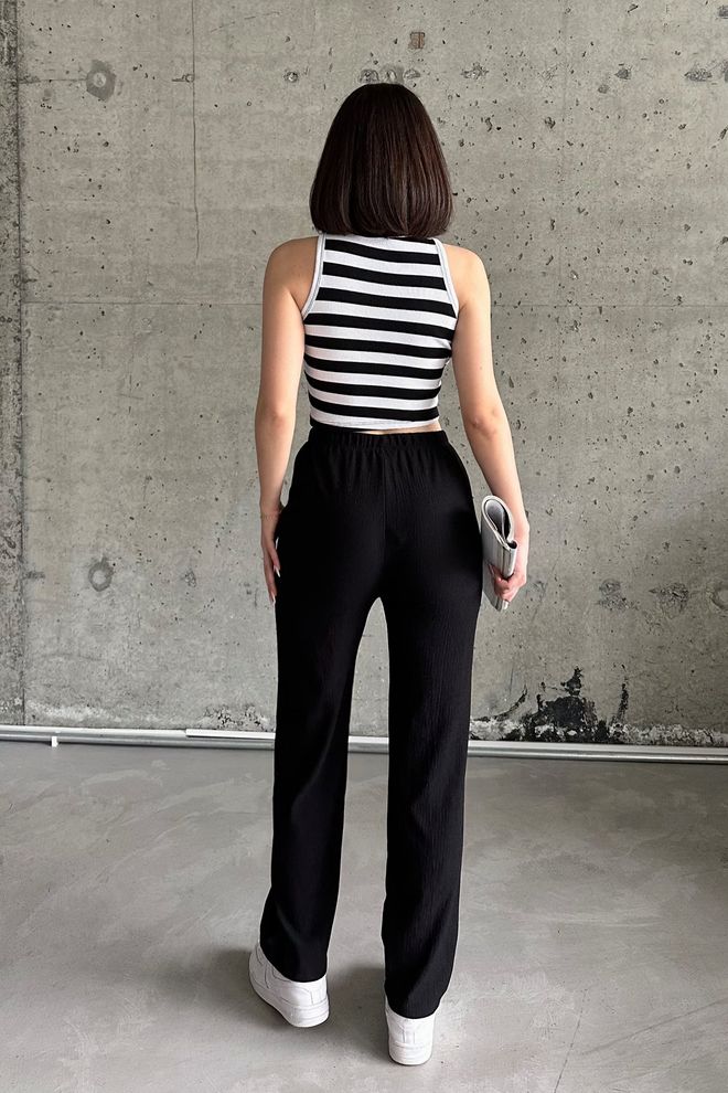 la & vetta Bürümcük Fabric High Waist Trousers Wholesale Clothing 5