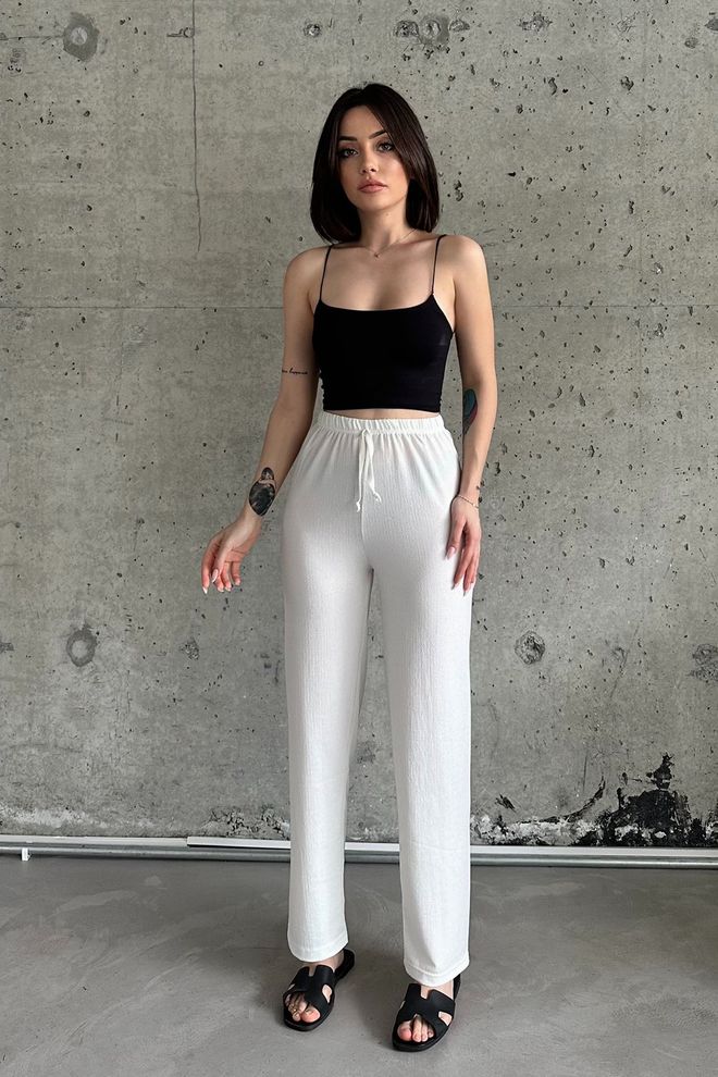 la & vetta Bürümcük Fabric High Waist Trousers Wholesale Clothing Sport