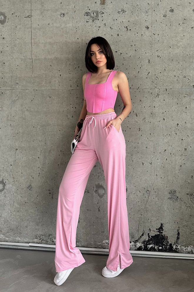 la & vetta بنطلون ليكرا عالي الخصر ملابس بالجملة صيف