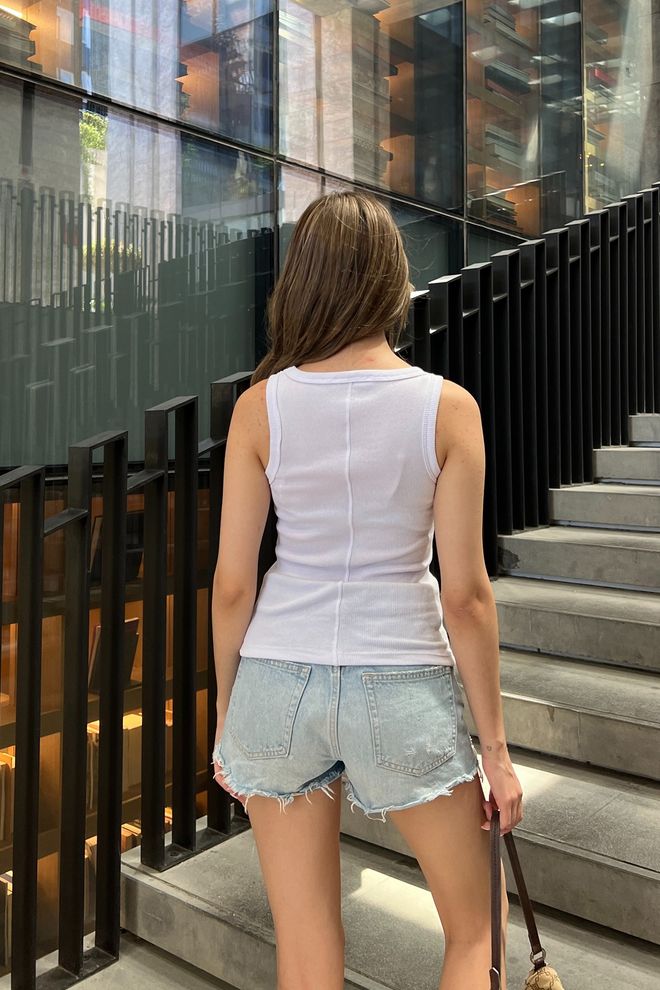 la & vetta Basic Tank Top With Ribbed Straps Wholesale Clothing Sport