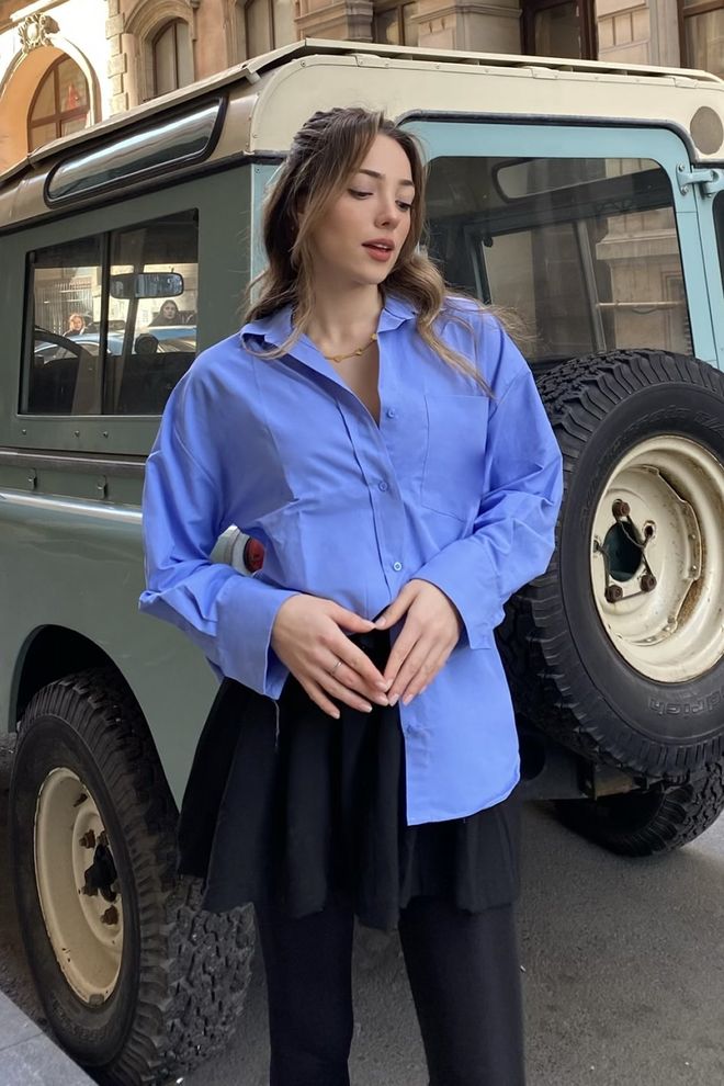 la & vetta Oxford Oversize Hemd Großhandelskleidung Lässig