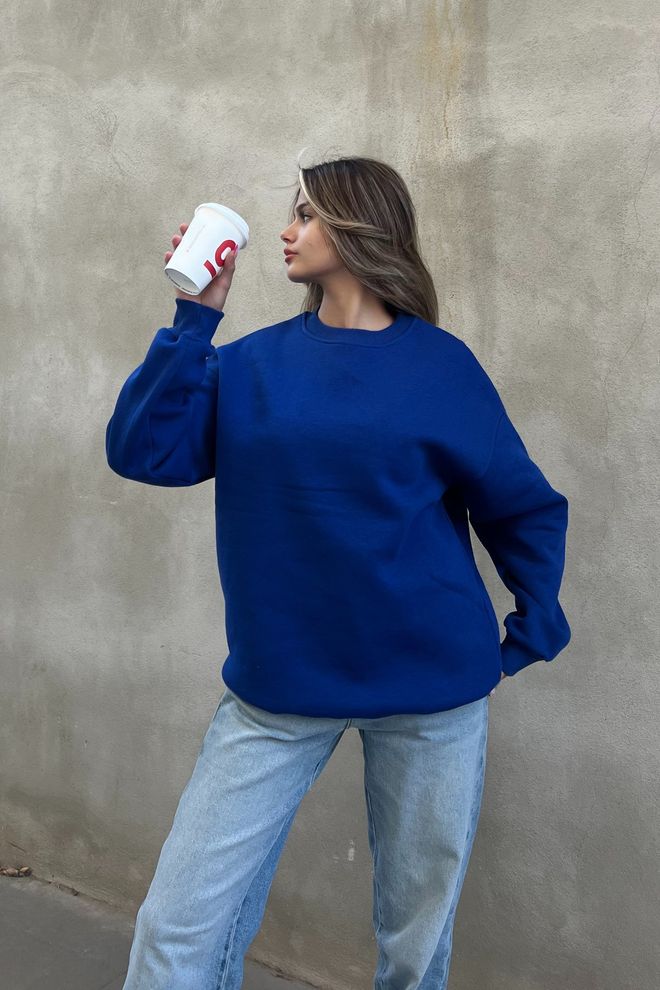 la & vetta Basic Crew Neck Oversize Sweatshirt Saks Wholesale Clothing No Fabric